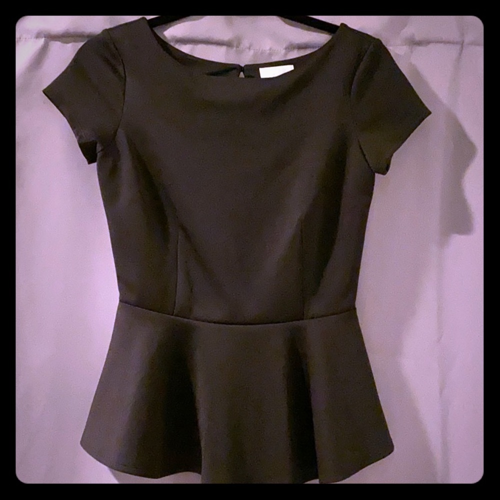 Satin peplum blouse